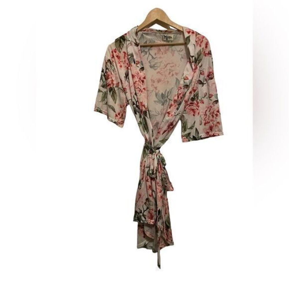 Show Me Your MuMu Floral Print Robe Pink Green One Size O/S‎ Wrap Loungewear